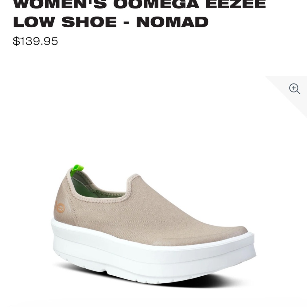 OOFOS Tan and White Sneakers with Seamless Comfort